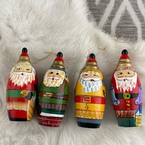 Russian Doll Ornament Set 4 Pieces Hand Painted Functional Hiding Spots for gift